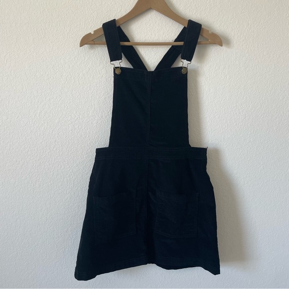 Wild Pearl Dresses & Skirts - Black Corduroy Overall Skirt with Front Pockets
